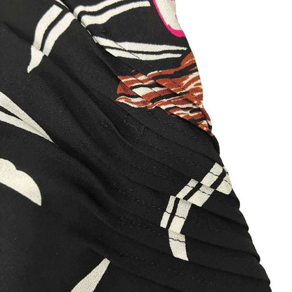 Prada Hawaiian Aloha Georgette Dress Black 38 — view 6