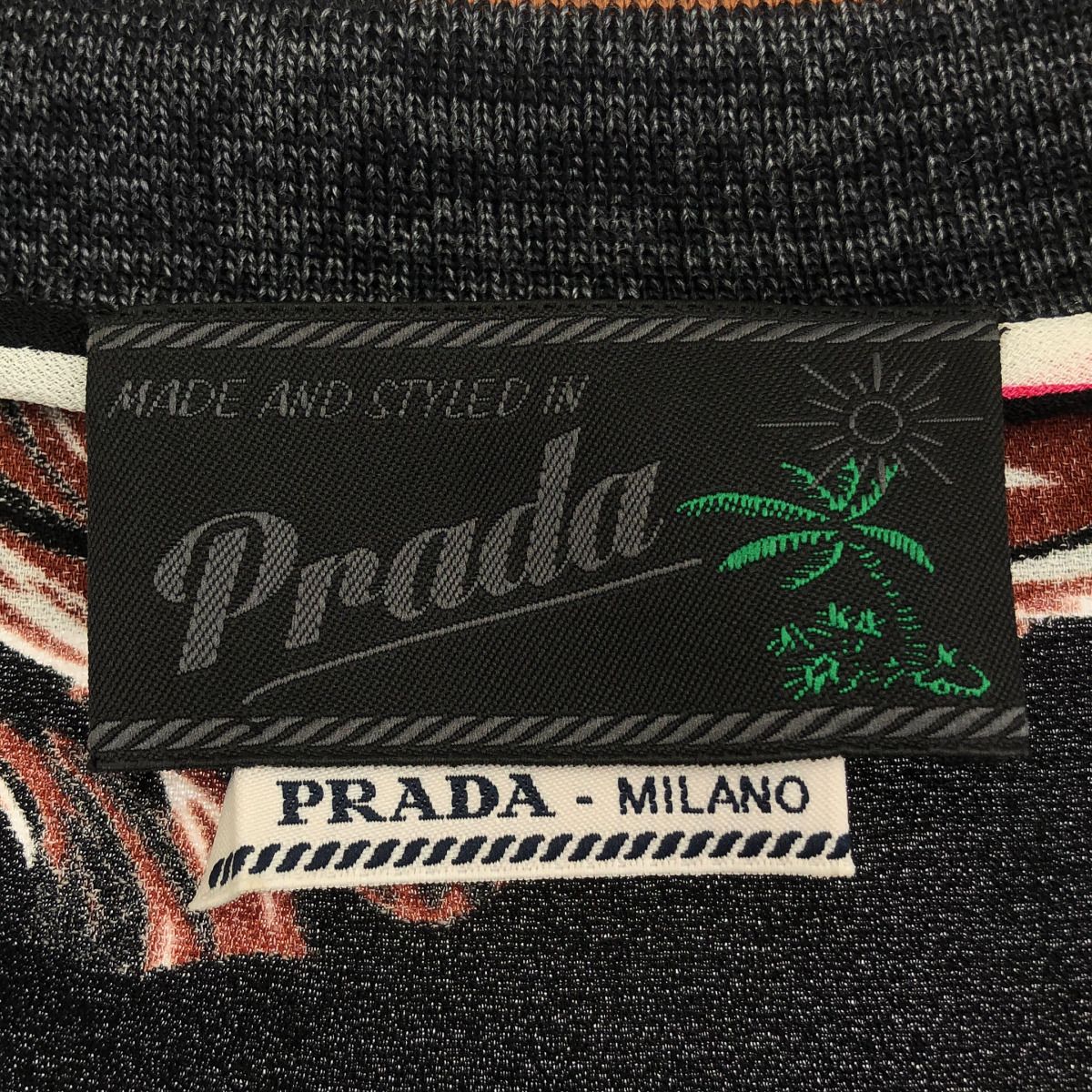 Prada Hawaiian Aloha Georgette Dress Black 38 — view 3
