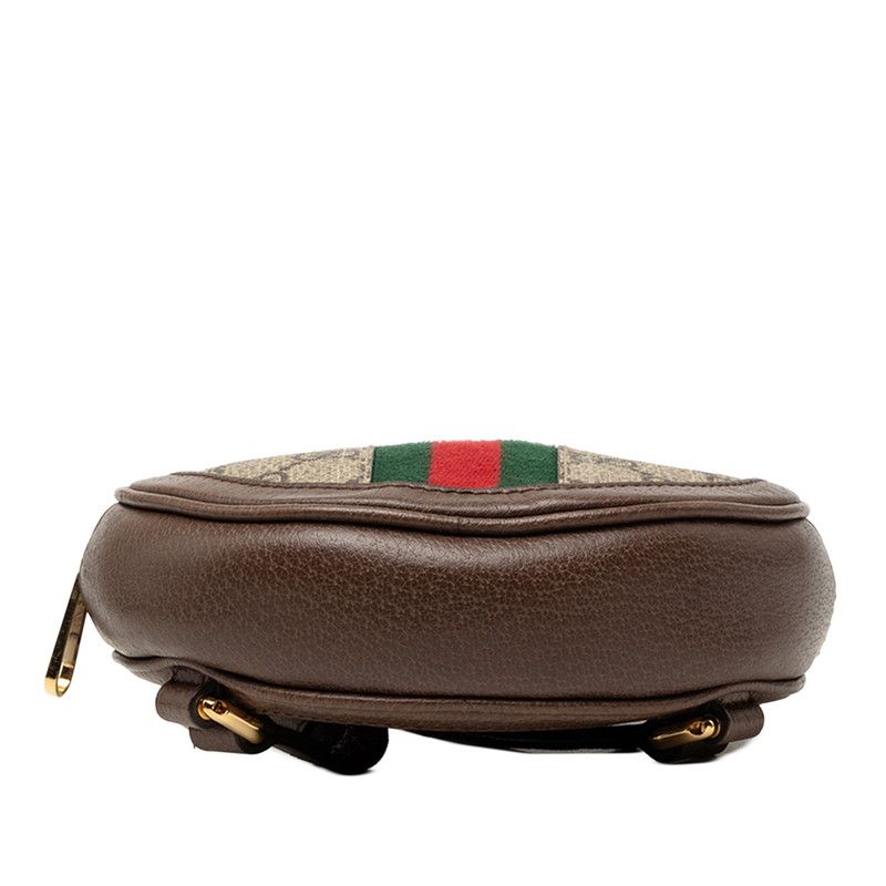 Gucci GG Supreme Sherry Line Ophidia Backpack Mini Beige Brown Leather — view 3
