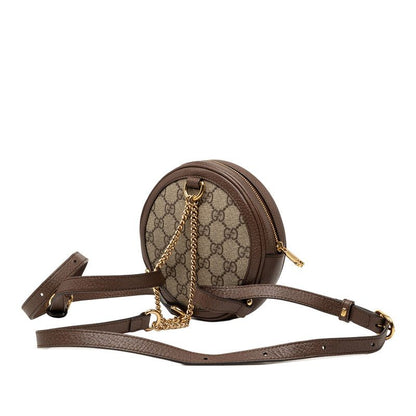 Gucci GG Supreme Sherry Line Ophidia Backpack Mini Beige Brown Leather — view 2