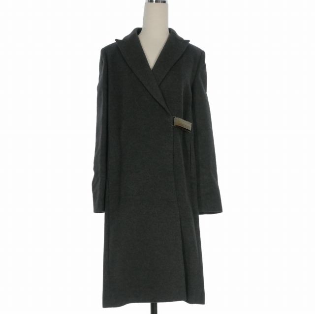 Brunello Cucinelli Buckle Decoration Long Coat Long Sleeve 40 Gray DW