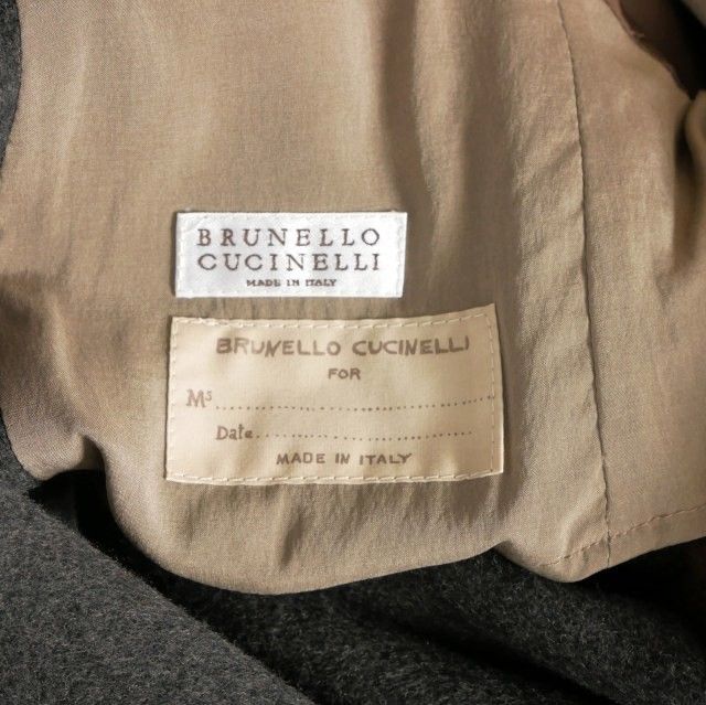 Brunello Cucinelli Buckle Decoration Long Coat Long Sleeve 40 Gray DW — view 7