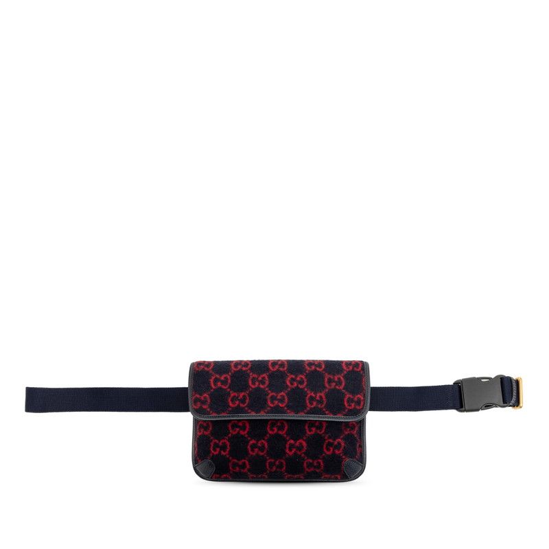Gucci GG Wool Waist Bag Navy