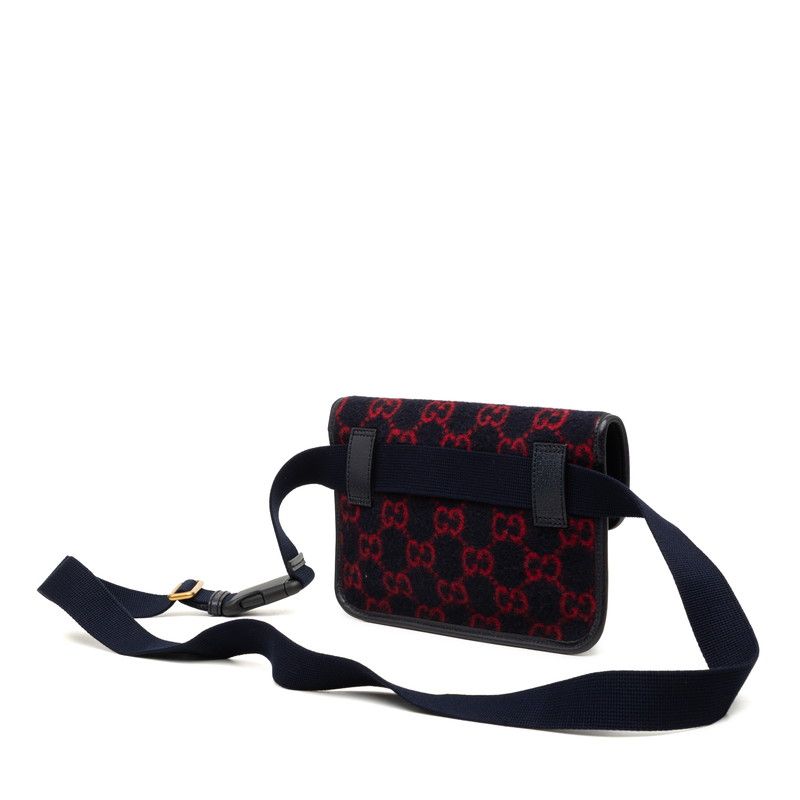 Gucci GG Wool Waist Bag Navy — view 2
