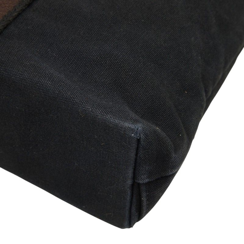 Hermes Troca Horizontal MM Tote Bag Black Canvas Leather — view 6