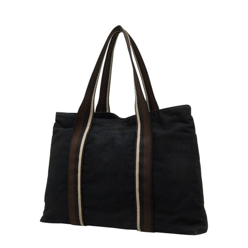 Hermes Troca Horizontal MM Tote Bag Black Canvas Leather — view 2