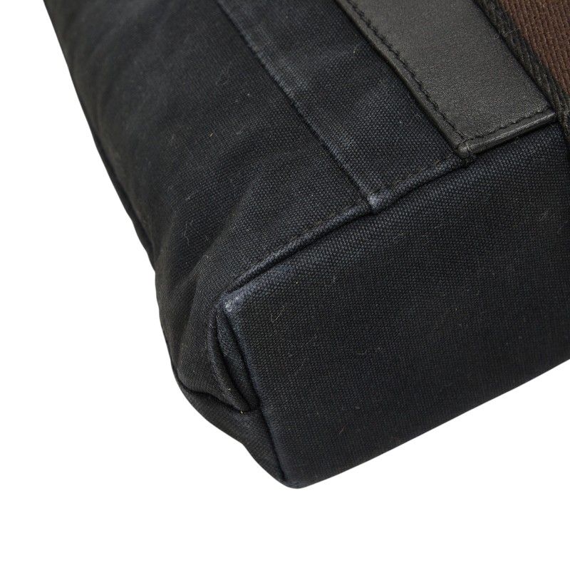 Hermes Troca Horizontal MM Tote Bag Black Canvas Leather — view 5