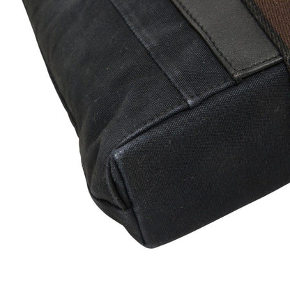 Hermes Troca Horizontal MM Tote Bag Black Canvas Leather — view 5