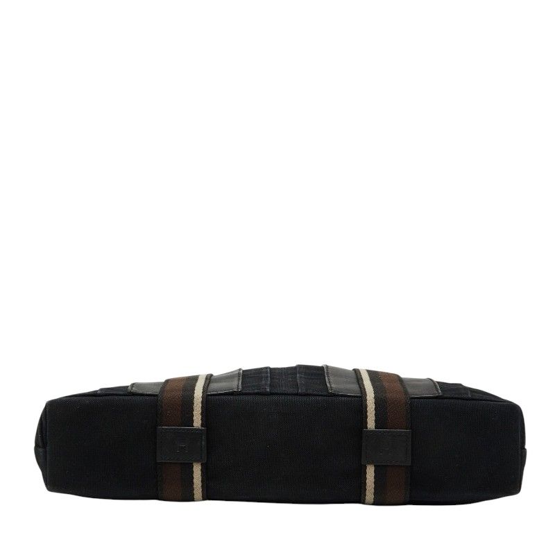 Hermes Troca Horizontal MM Tote Bag Black Canvas Leather — view 3