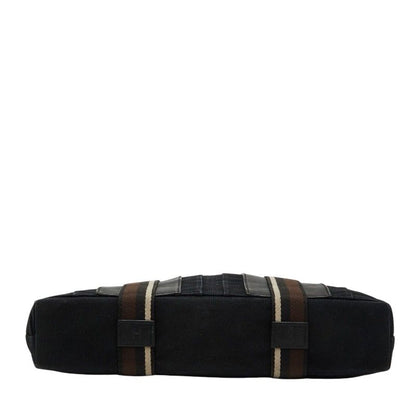 Hermes Troca Horizontal MM Tote Bag Black Canvas Leather — view 3