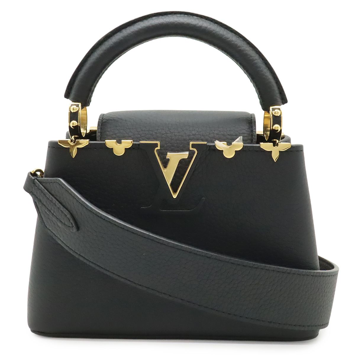 Louis Vuitton Capucines Mini Bag 2-Way Taurillon Leather Noir Black