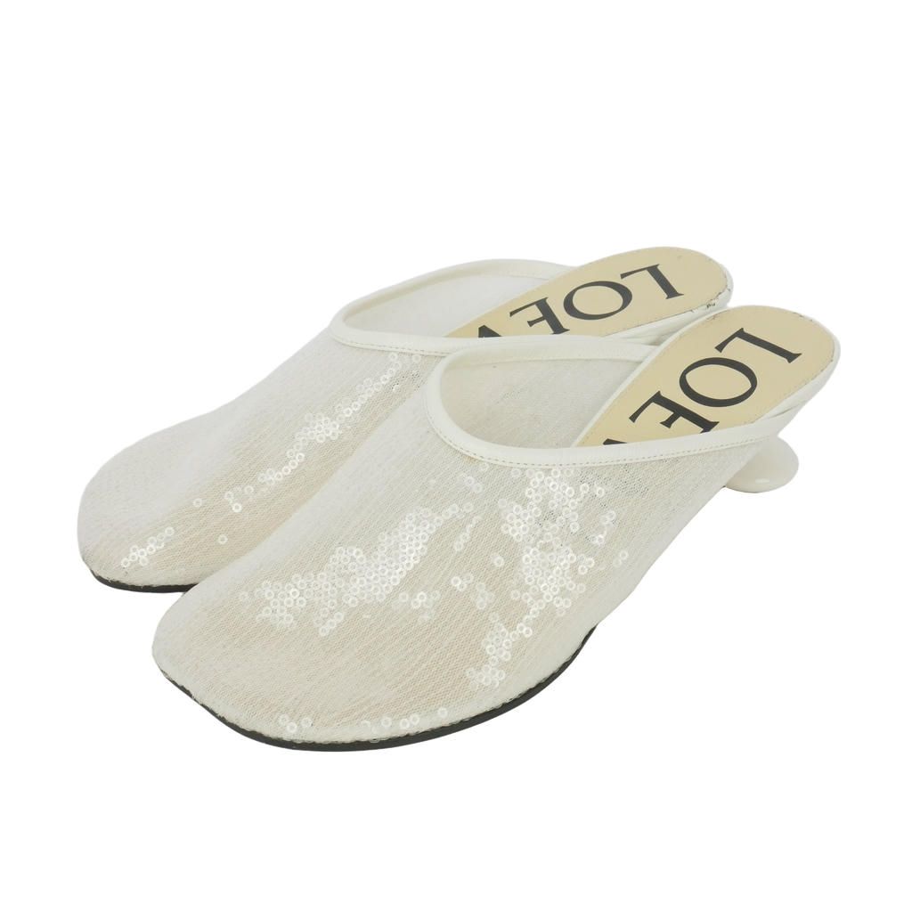 Loewe Sequin Toy Sandals White 37
