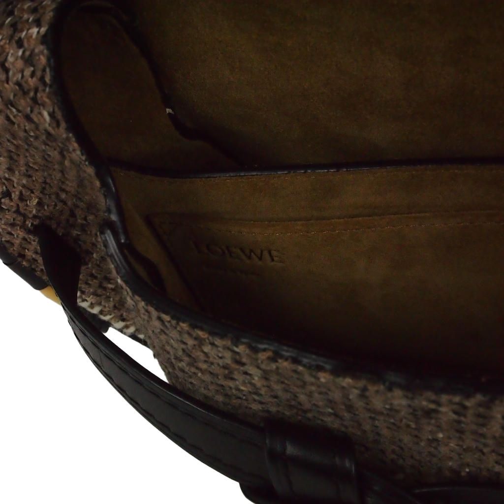 Loewe Gate Small Shoulder Bag Leather Tweed Brown — view 5