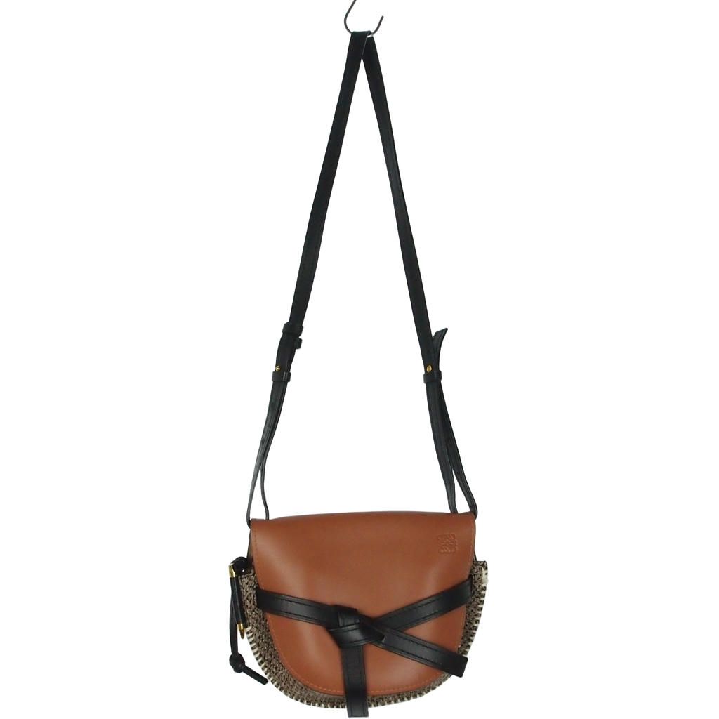 Loewe Gate Small Shoulder Bag Leather Tweed Brown — view 6