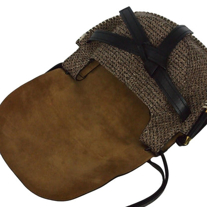 Loewe Gate Small Shoulder Bag Leather Tweed Brown — view 3