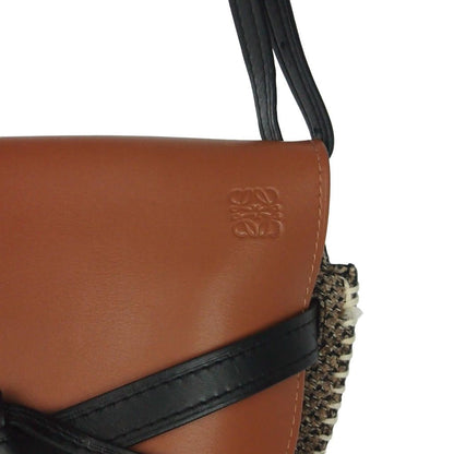 Loewe Gate Small Shoulder Bag Leather Tweed Brown — view 4