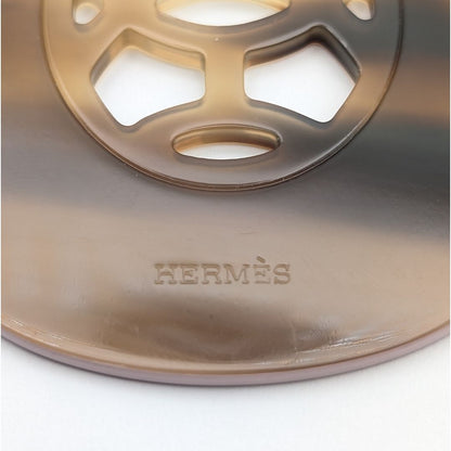 Hermes Rift GM Buffalo Horn Necklace Brown Pink — view 5