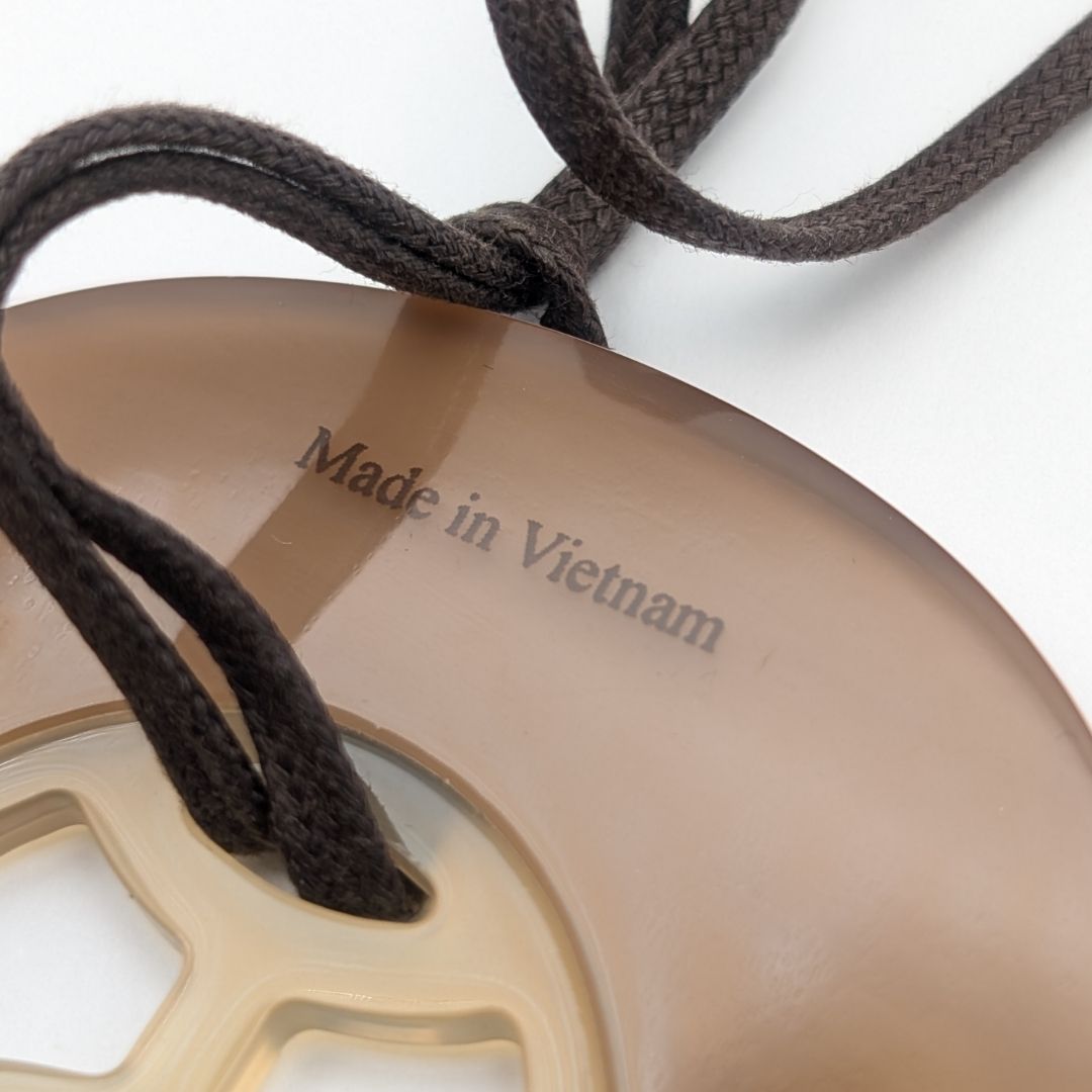 Hermes Rift GM Buffalo Horn Necklace Brown Pink — view 6