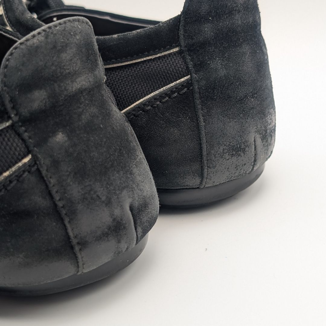 Louis Vuitton Sneakers Canvas Suede Black Logo Shoes — view 8