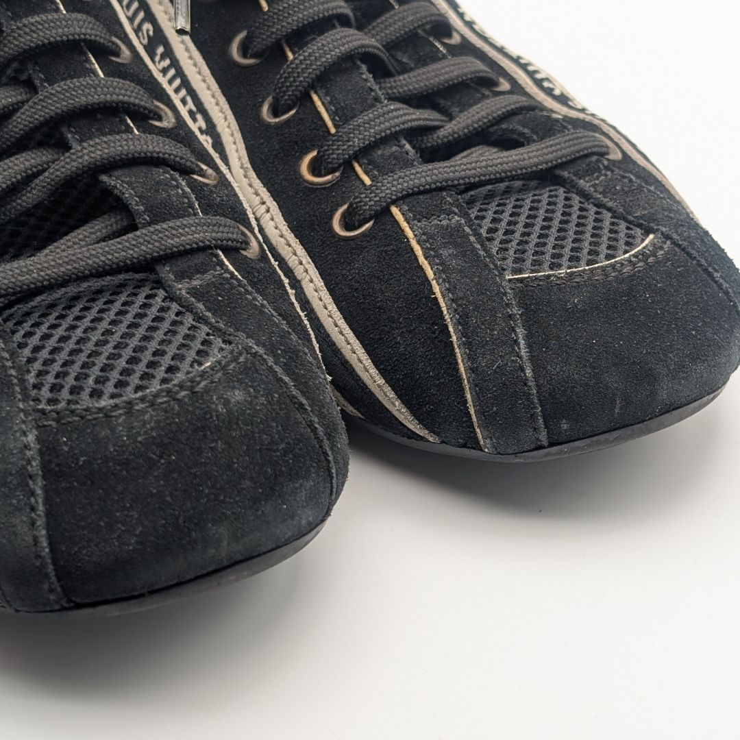 Louis Vuitton Sneakers Canvas Suede Black Logo Shoes — view 7