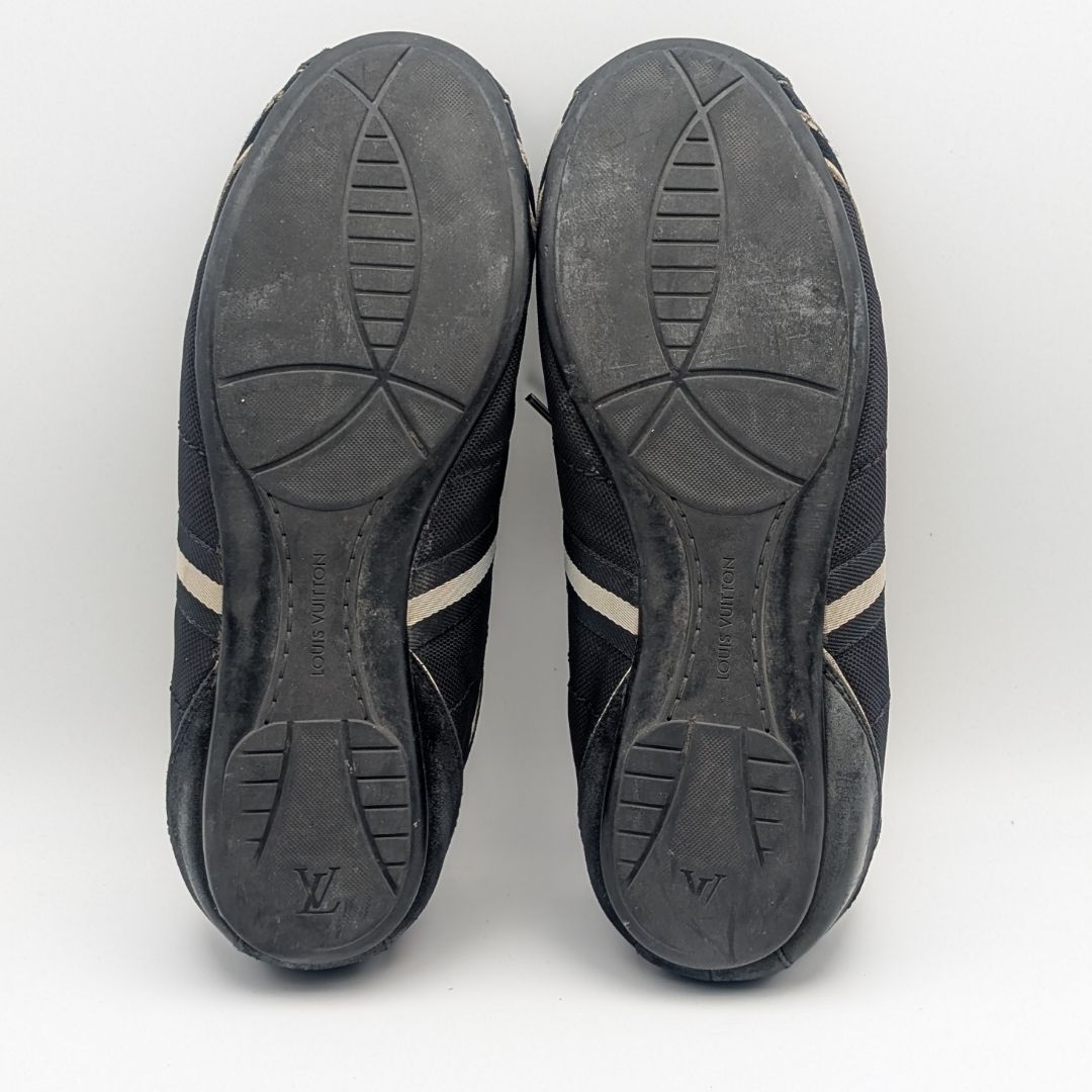 Louis Vuitton Sneakers Canvas Suede Black Logo Shoes — view 6