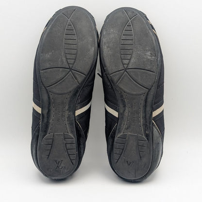 Louis Vuitton Sneakers Canvas Suede Black Logo Shoes — view 6