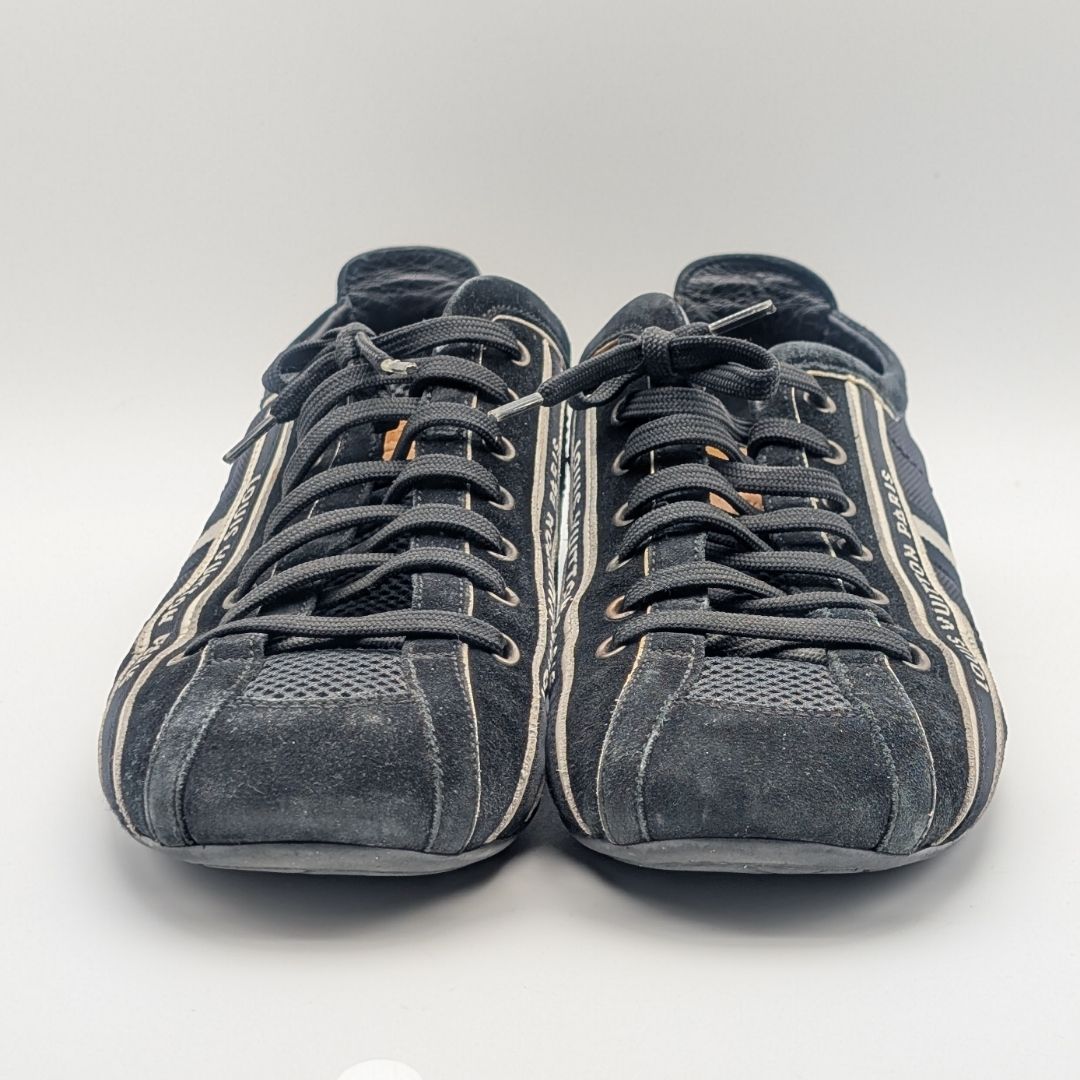 Louis Vuitton Sneakers Canvas Suede Black Logo Shoes — view 3