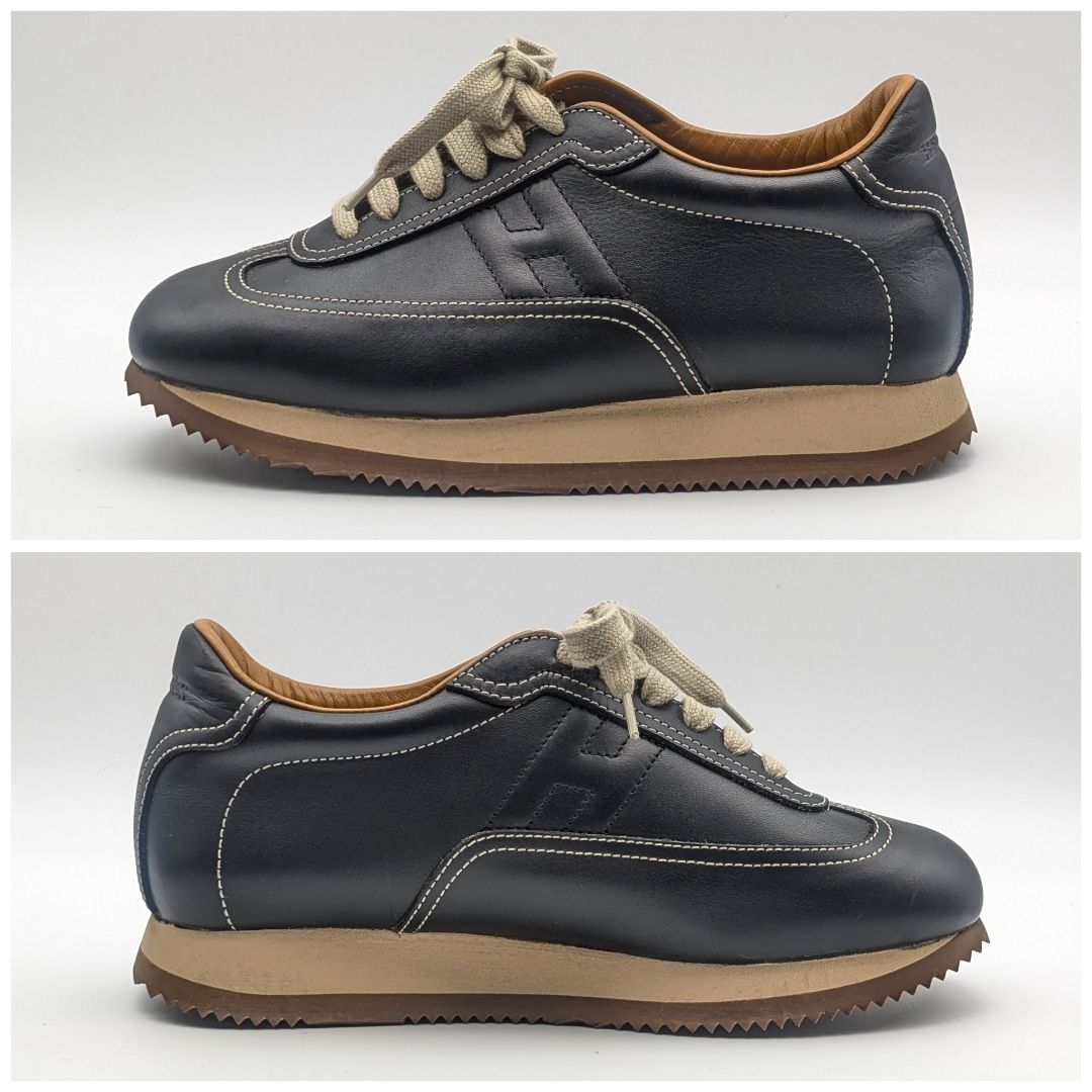 Hermes Quick Sneakers Leather Black Shoes — view 2