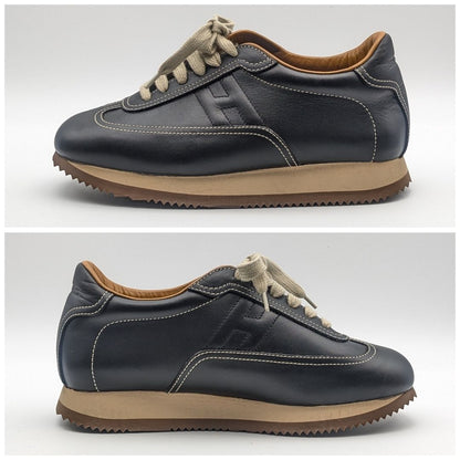Hermes Quick Sneakers Leather Black Shoes — view 2
