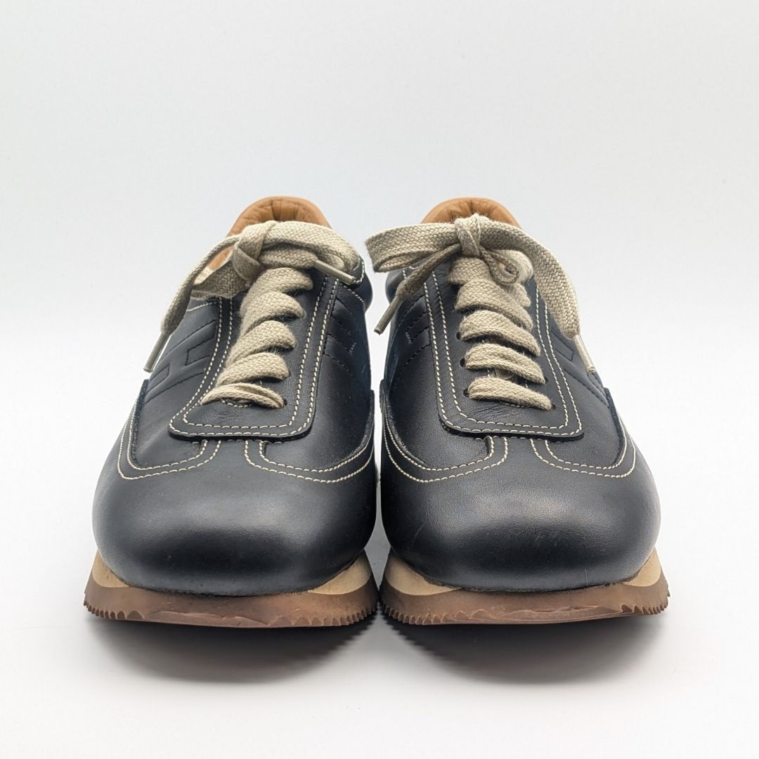 Hermes Quick Sneakers Leather Black Shoes — view 3
