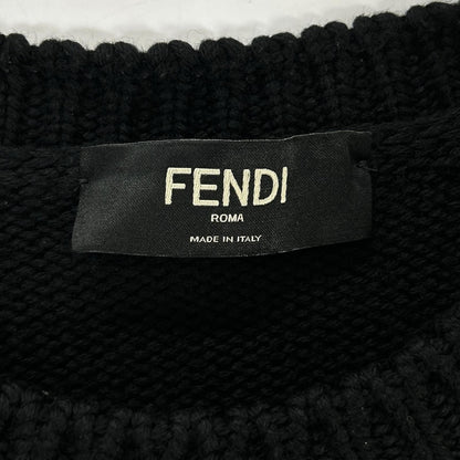 Fendi Black Wool 100 Logo Crew Neck Pullover Knit 52 Sweater — view 3