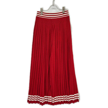 Gucci Adidas Red White Silk Blend 3 Stripes Lace Up Knit Wide Pants — view 2
