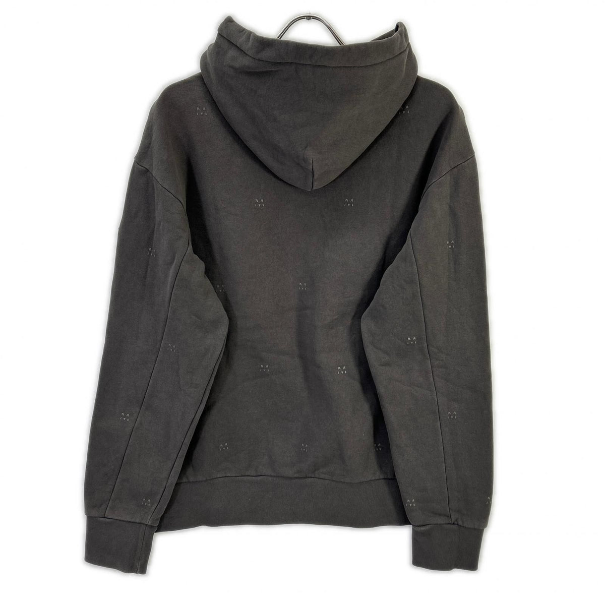 Moncler Hoodie Gray Cotton M Logo Sweatshirt Pullover — view 2