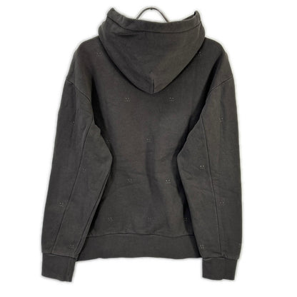 Moncler Hoodie Gray Cotton M Logo Sweatshirt Pullover — view 2