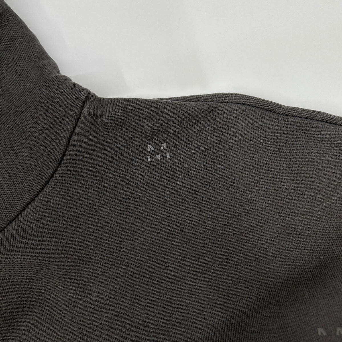 Moncler Hoodie Gray Cotton M Logo Sweatshirt Pullover — view 7