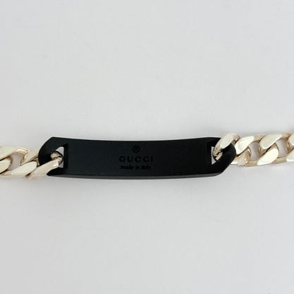 Gucci Logo Bracelet Plate 925 Sterling Silver Black — view 2