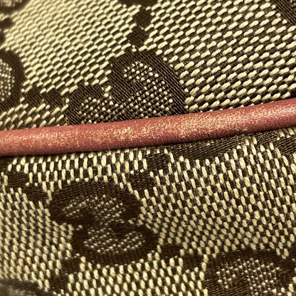 Gucci GG Pattern Ski Shoulder Bag Canvas Beige Pink — view 3