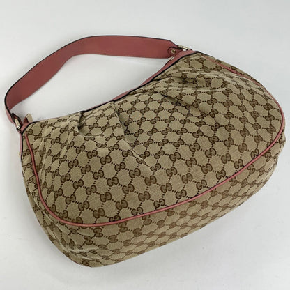 Gucci GG Pattern Ski Shoulder Bag Canvas Beige Pink — view 2