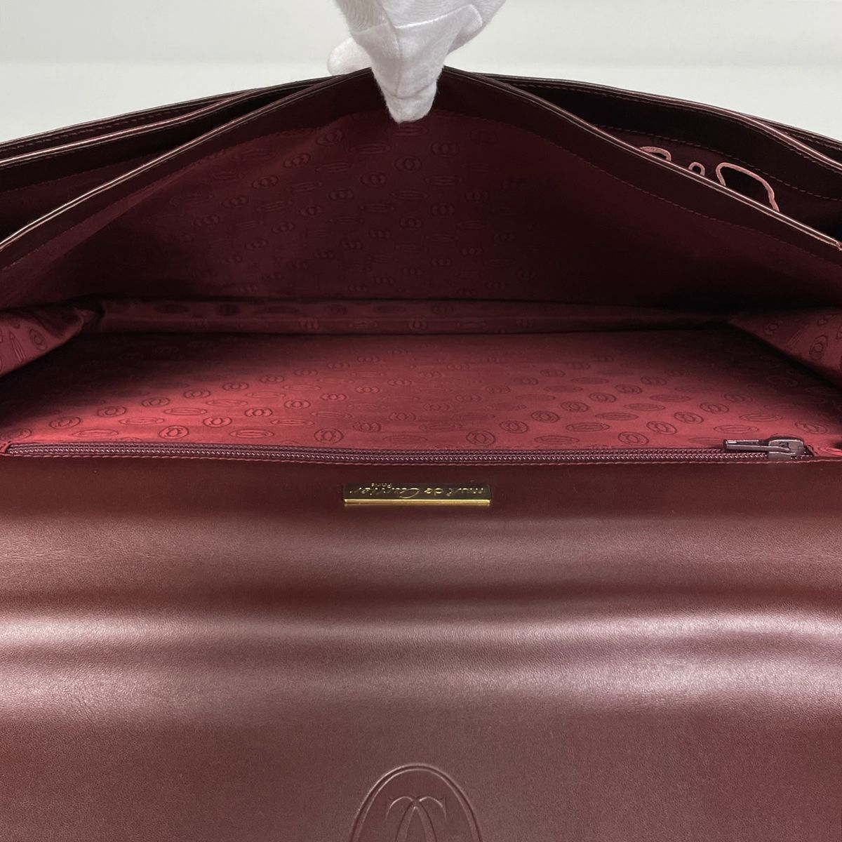 Cartier Must Line Business Briefcase Leather Bordeaux — view 7