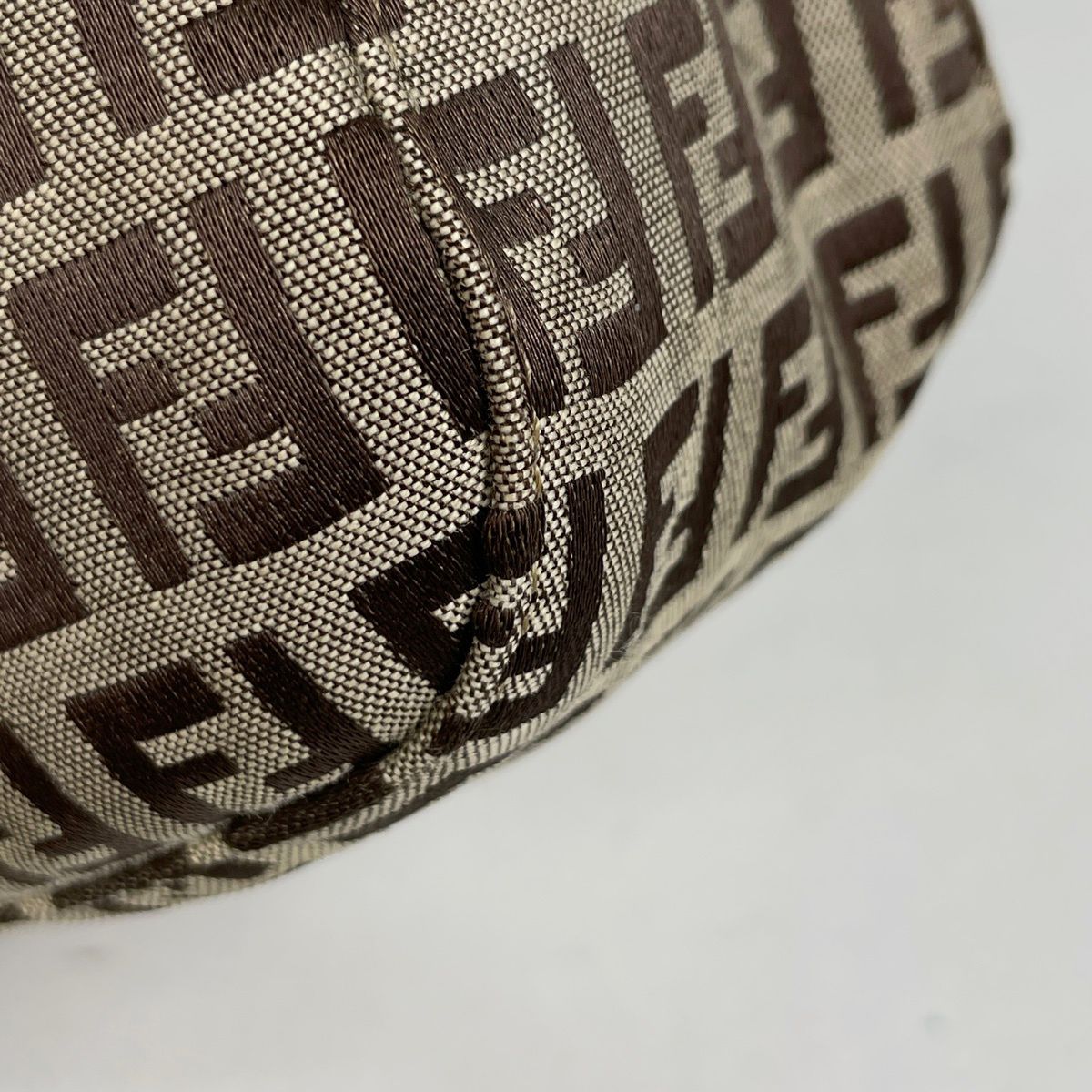 Fendi Zucchino Pattern Shoulder Bag Mamma Baguette Canvas Beige — view 3