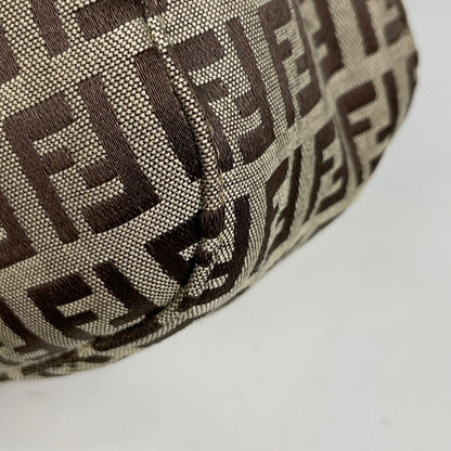 Fendi Zucchino Pattern Shoulder Bag Mamma Baguette Canvas Beige — view 3