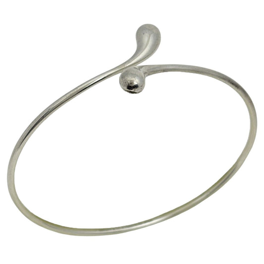 Tiffany & Co Teardrop Bangle 925 Sterling Silver Bracelet