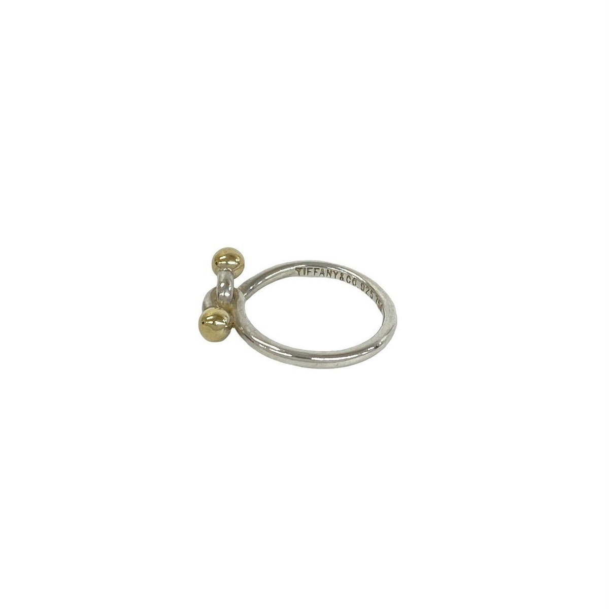 Tiffany & Co Vintage Hook Eye Ring 925 Sterling Silver Gold — view 4
