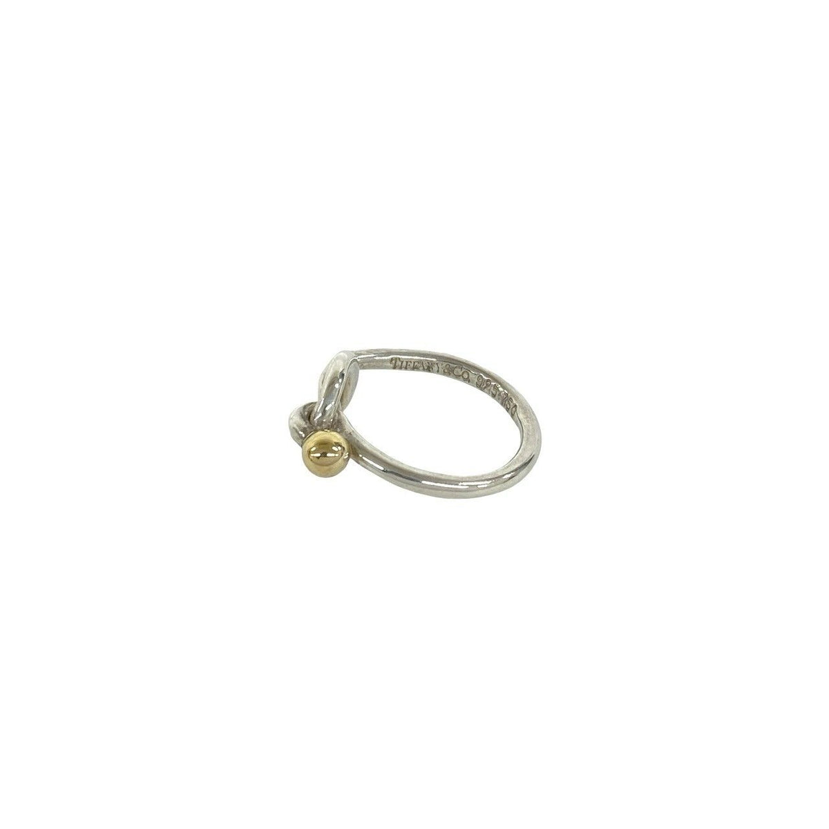 Tiffany & Co Vintage Love Knot Ring 925 Sterling Silver Gold — view 4