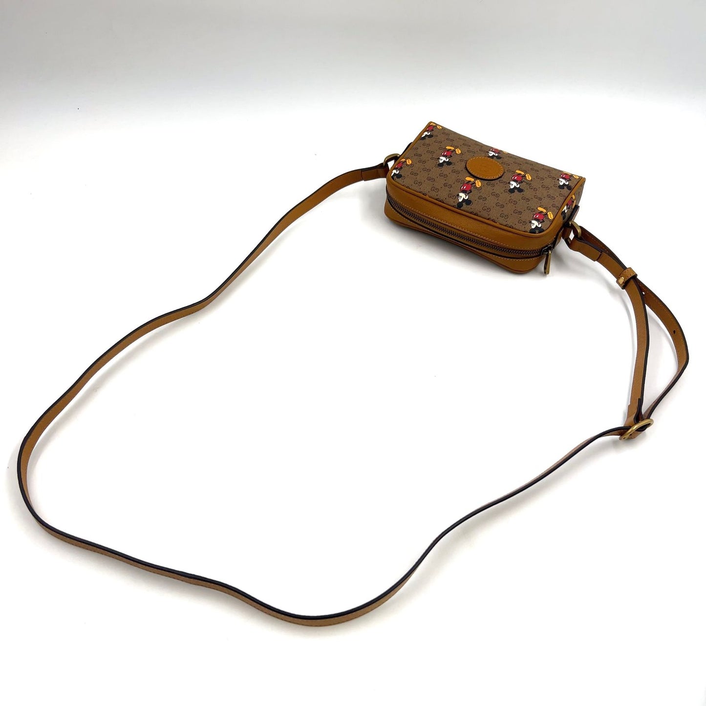 Gucci Disney Micro GG Leather Brown Shoulder Bag Gold — view 5