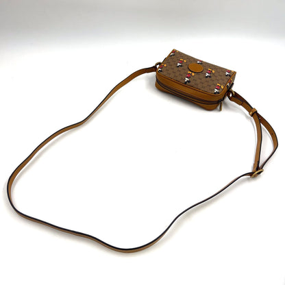 Gucci Disney Micro GG Leather Brown Shoulder Bag Gold — view 5