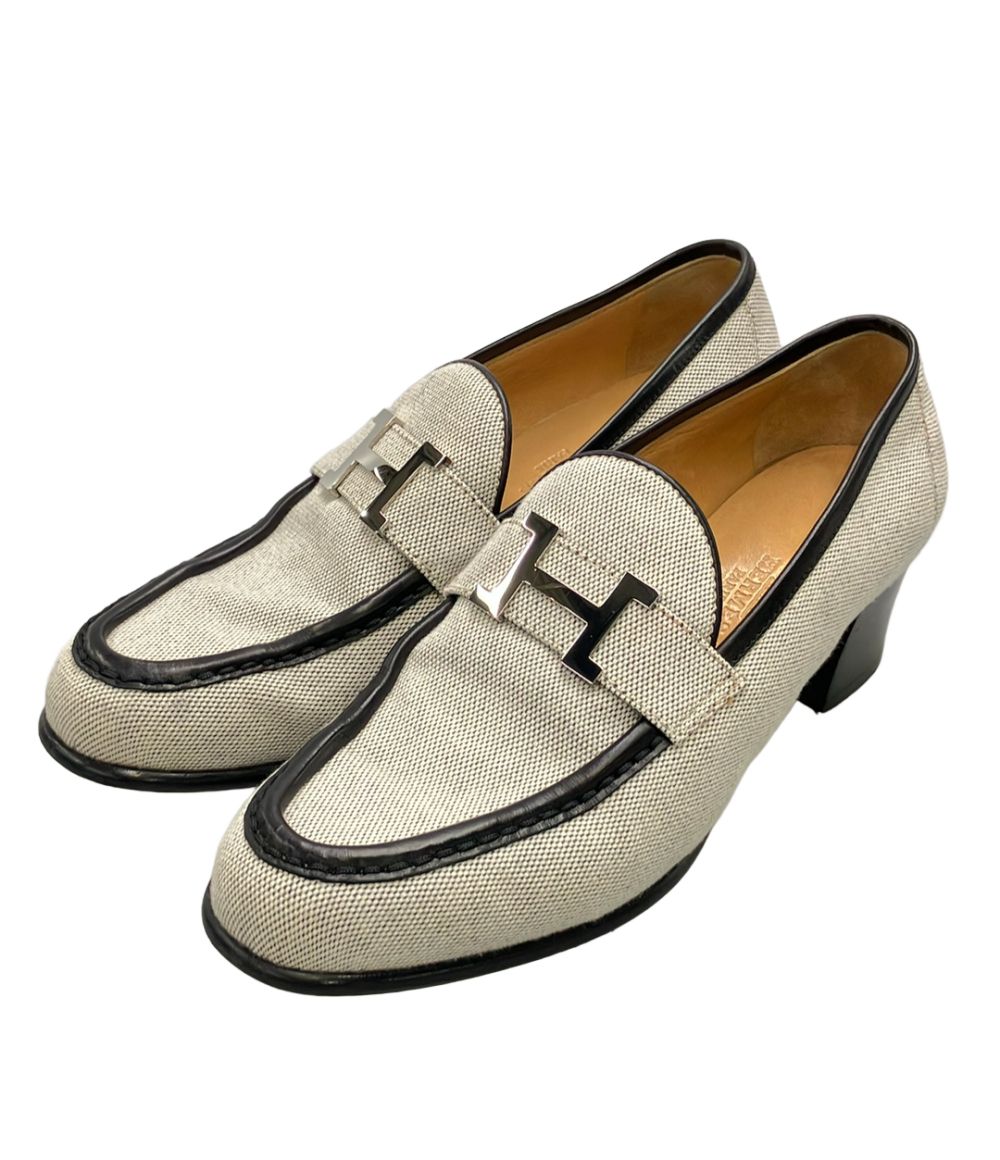 Hermes Constance Canvas Loafers