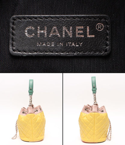 Chanel 2-Way Shoulder Bag Crossbody Silver Quilted Lambskin Drawstring CC Logo — view 4