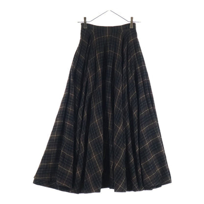 Celine Belt with Buckle Flannel Check Midi Skirt 34 — view 2
