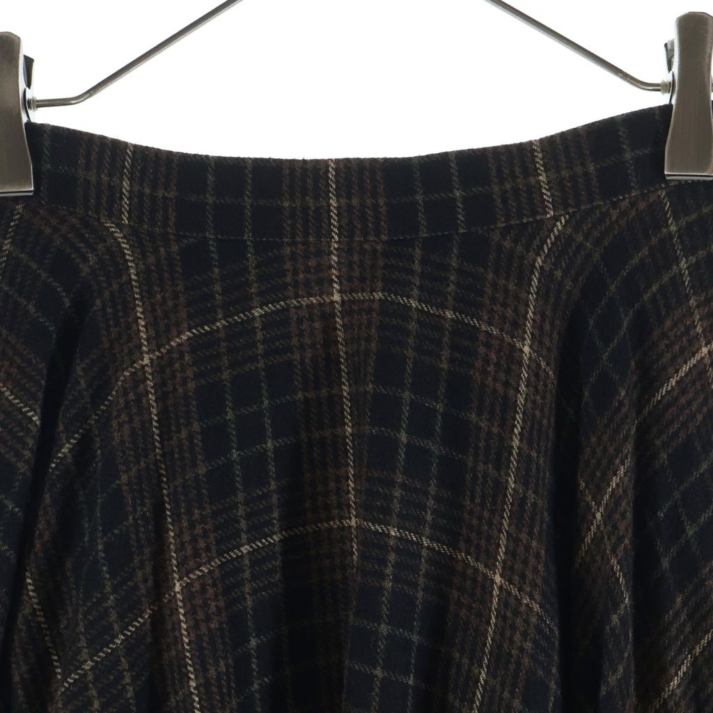 Celine Belt with Buckle Flannel Check Midi Skirt 34 — view 4